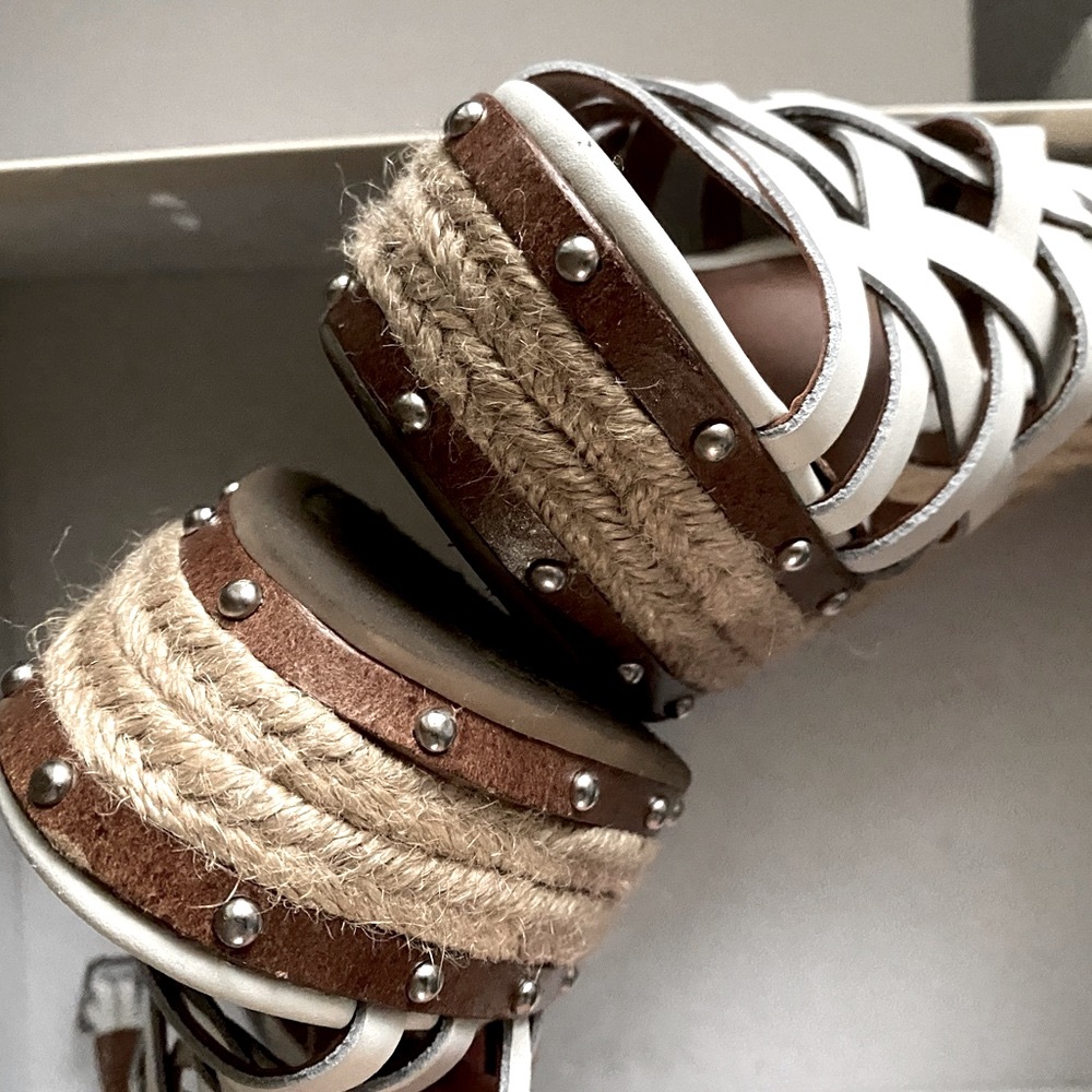 White Ralph Lauren Wedges Sandals - Picture 10 of 10
